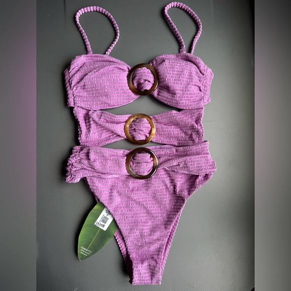 FARM RIO Purple Textured One Piece - Picture 7 of 16